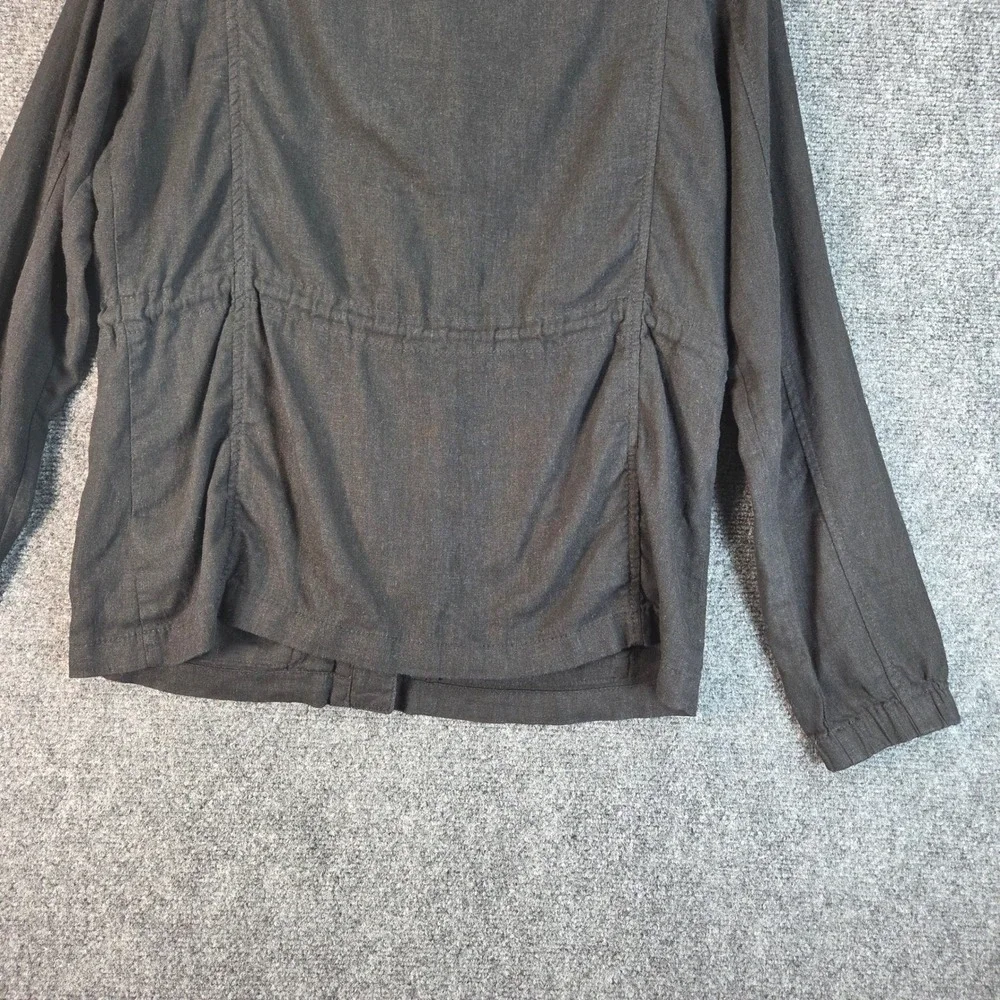 Old Navy‎ Linen Blend Utility Zip Up Field Jacket Women's Medium Black Summer